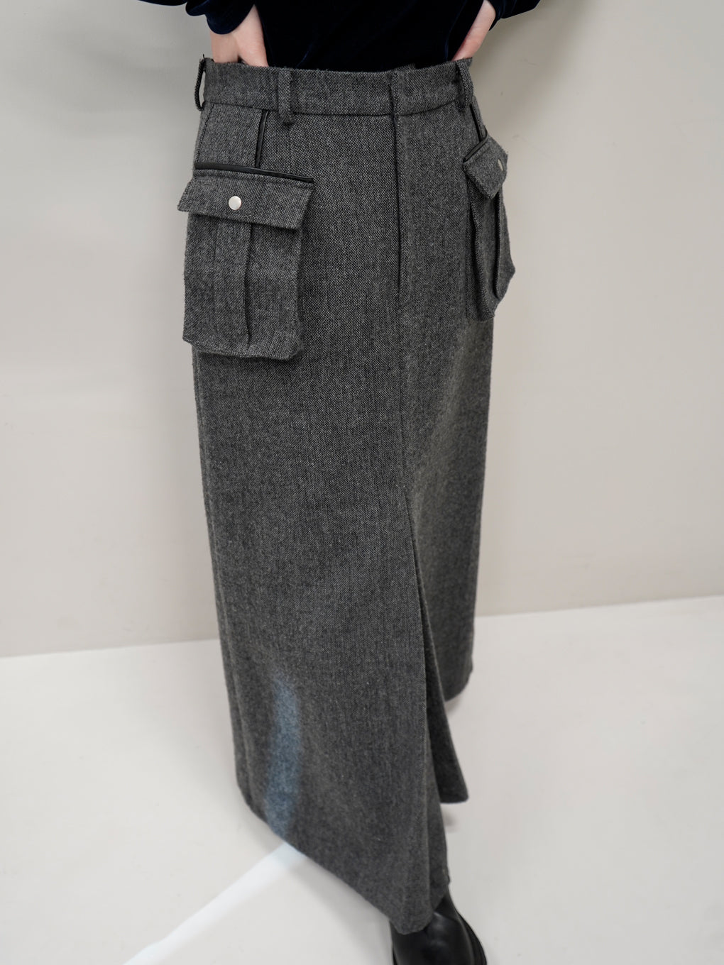 UND TWEED WORK DETAIL SKIRT