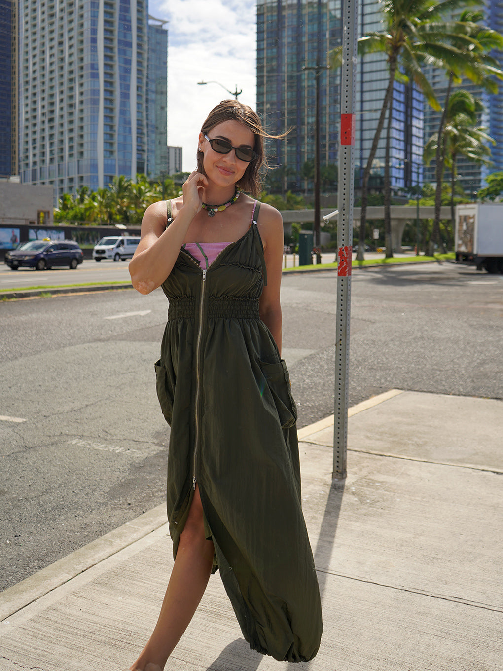 UTILITY BALLOON ZIP DRESS