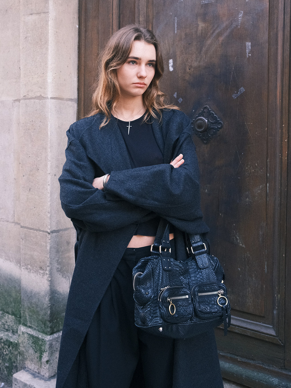DRAPE COLLAR WOOL RIVER COAT