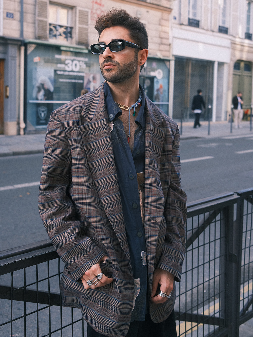 DEFORMATION TACK CHECK JACKET