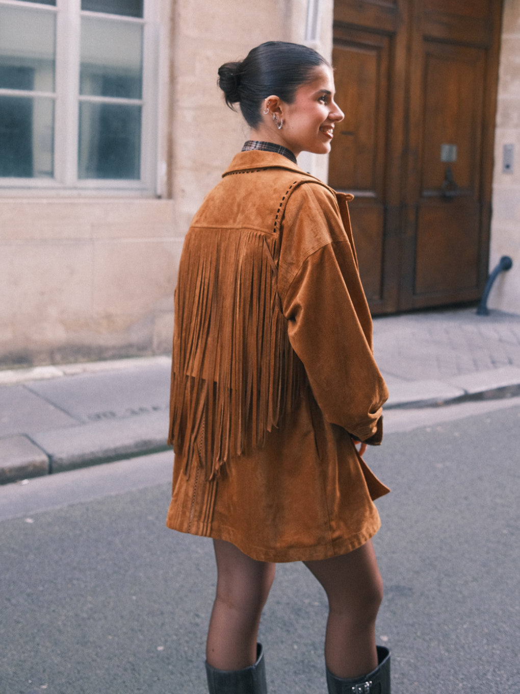 WESTERN FRINGE SYNTHETIC SUEDE VEST