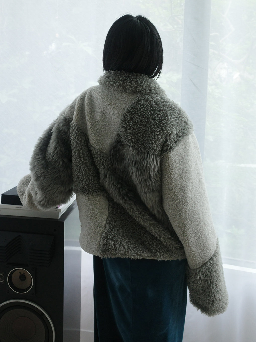 PATCHWORK BOA FUR TEDDY JACKET