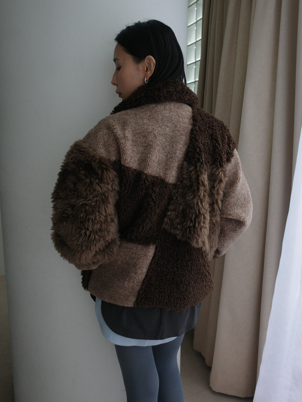 PATCHWORK BOA FUR TEDDY JACKET
