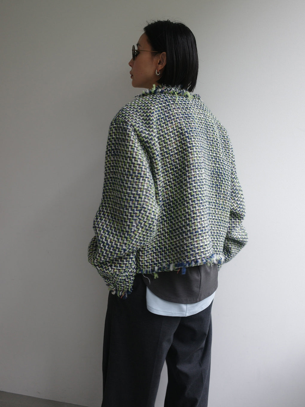 TWEED FRINGE SHORT JACKET