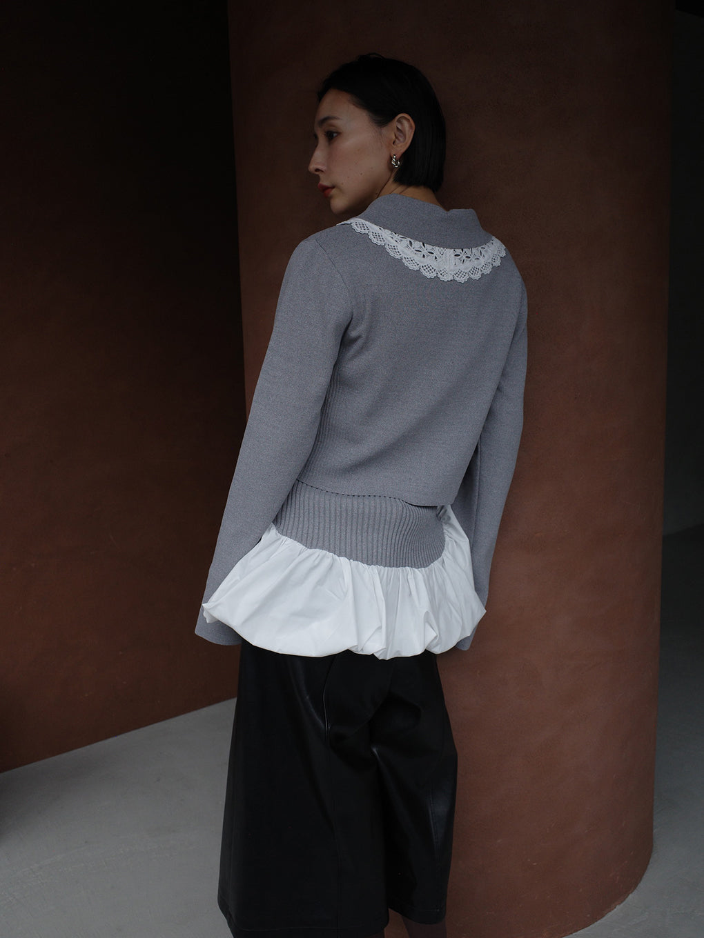 3WAY LACECOLLAR KNIT CARDIGAN