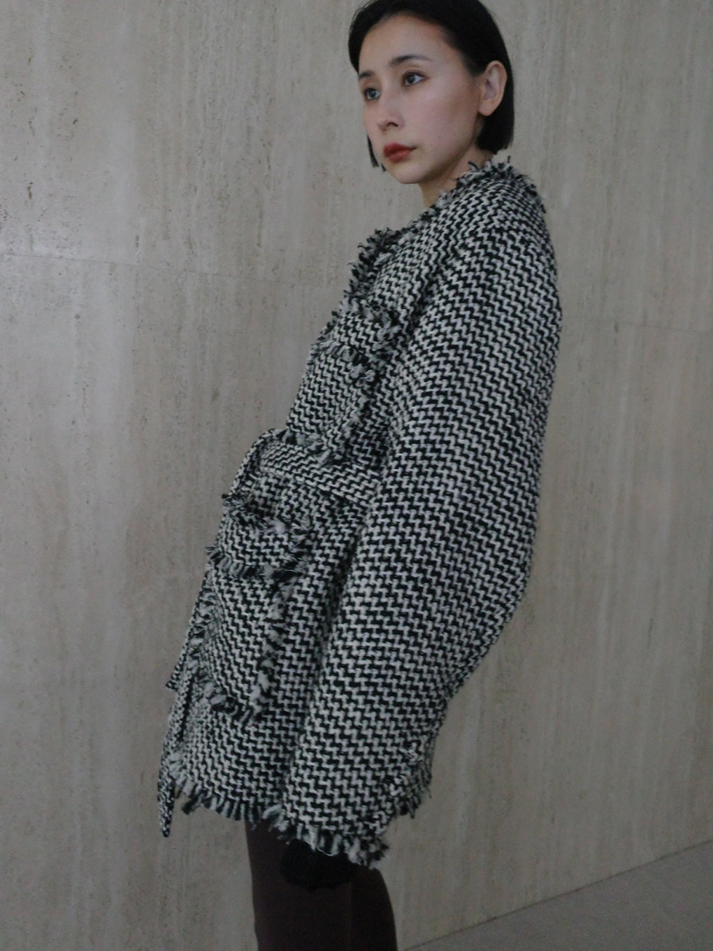 TWEED FRINGE MEDIUM JACKET