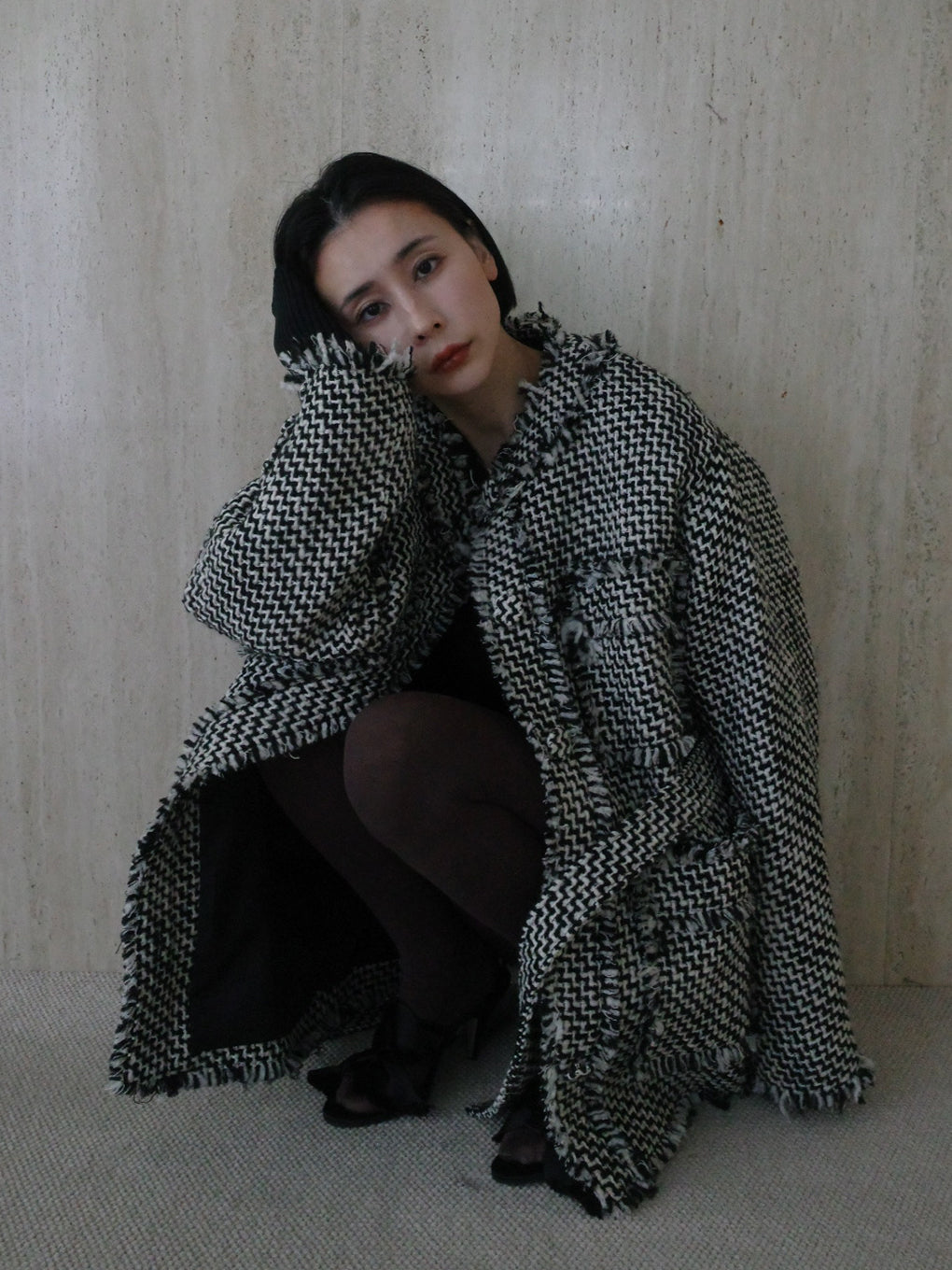 TWEED FRINGE MEDIUM JACKET