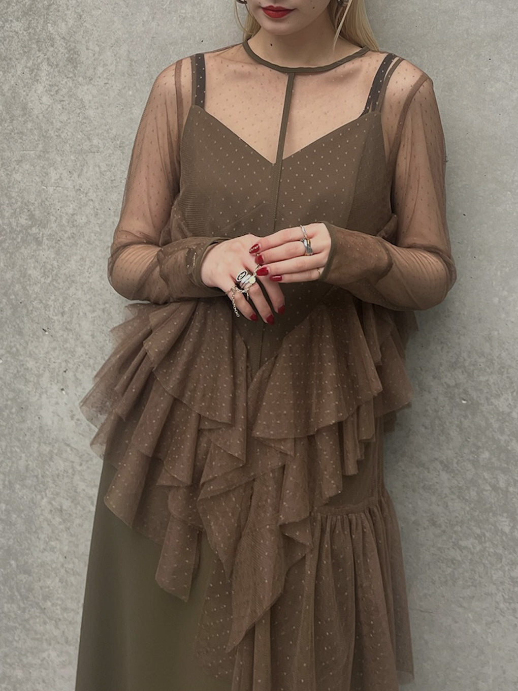 TULLE FRILL TOP SET DRESS