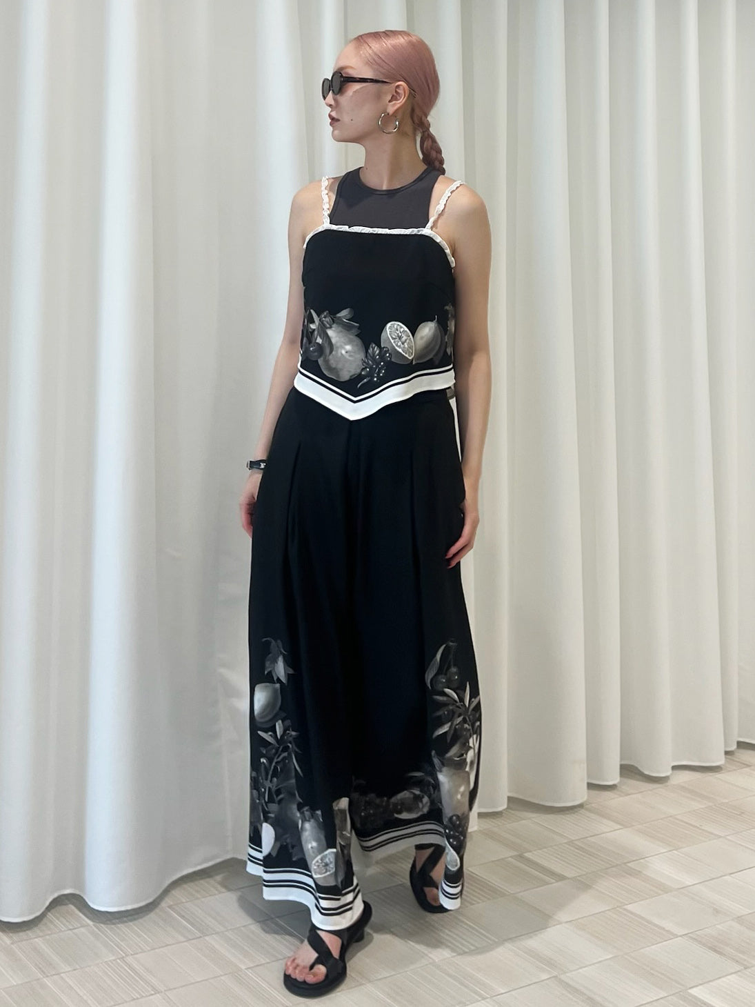 MEDI FRUIT SCARF PATTERN CAMI TOP