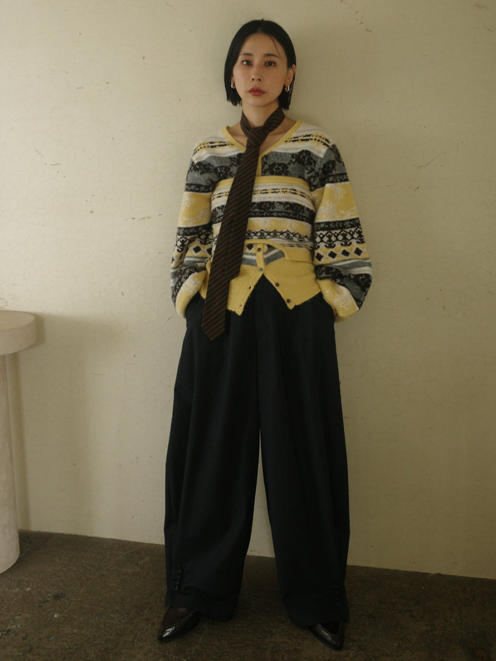 UND JACQUARD FAIR ISLE BUISTIER SET KNIT