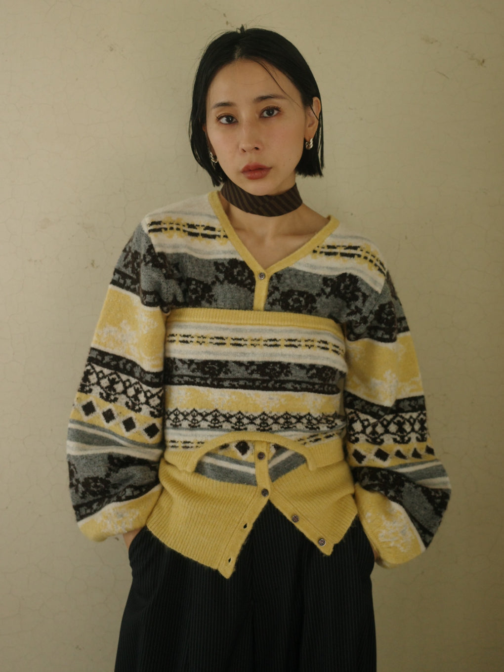 UND JACQUARD FAIR ISLE BUISTIER SET KNIT