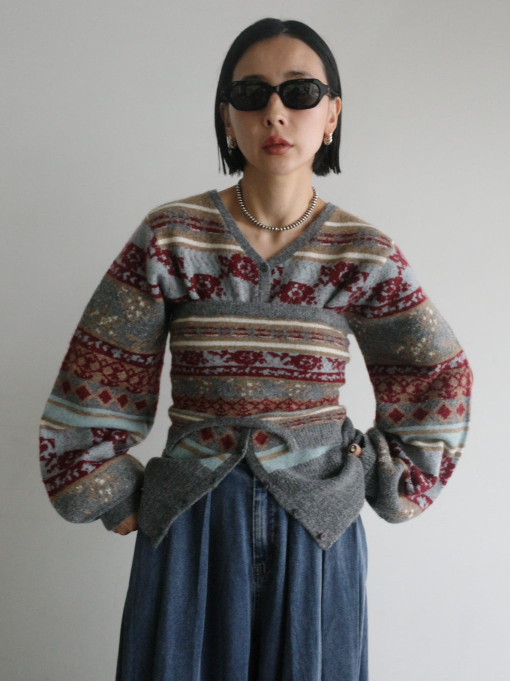 UND JACQUARD FAIR ISLE BUISTIER SET KNIT