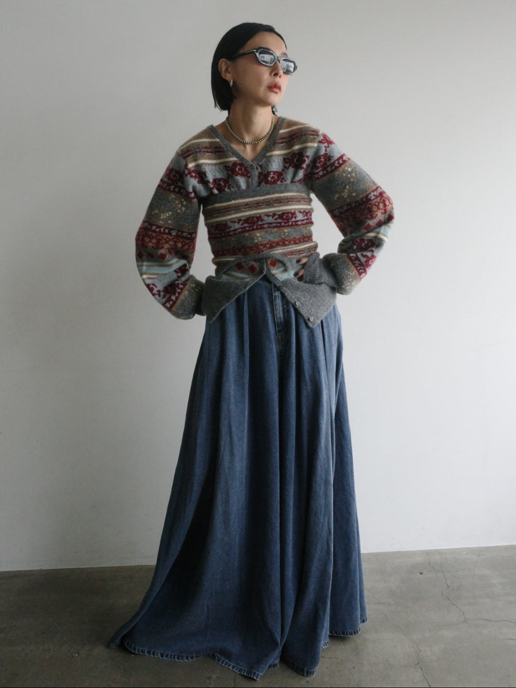 UND JACQUARD FAIR ISLE BUISTIER SET KNIT