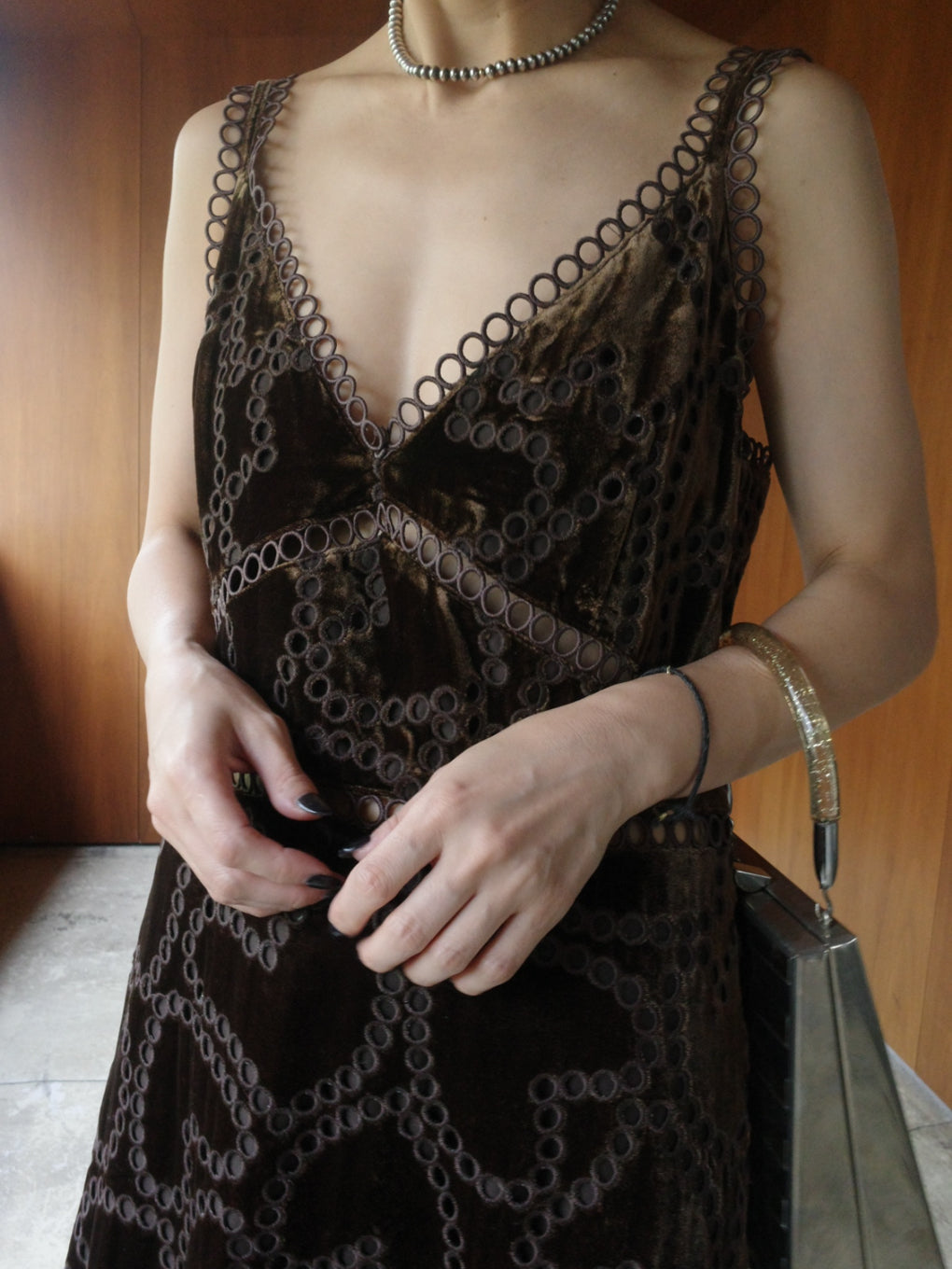 UND HEART EMBROIDERY CAMI DRESS