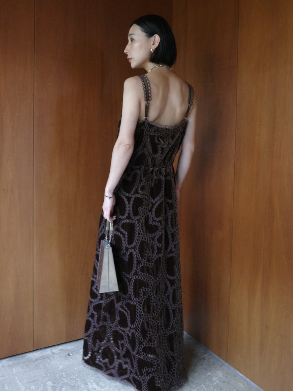 UND HEART EMBROIDERY CAMI DRESS