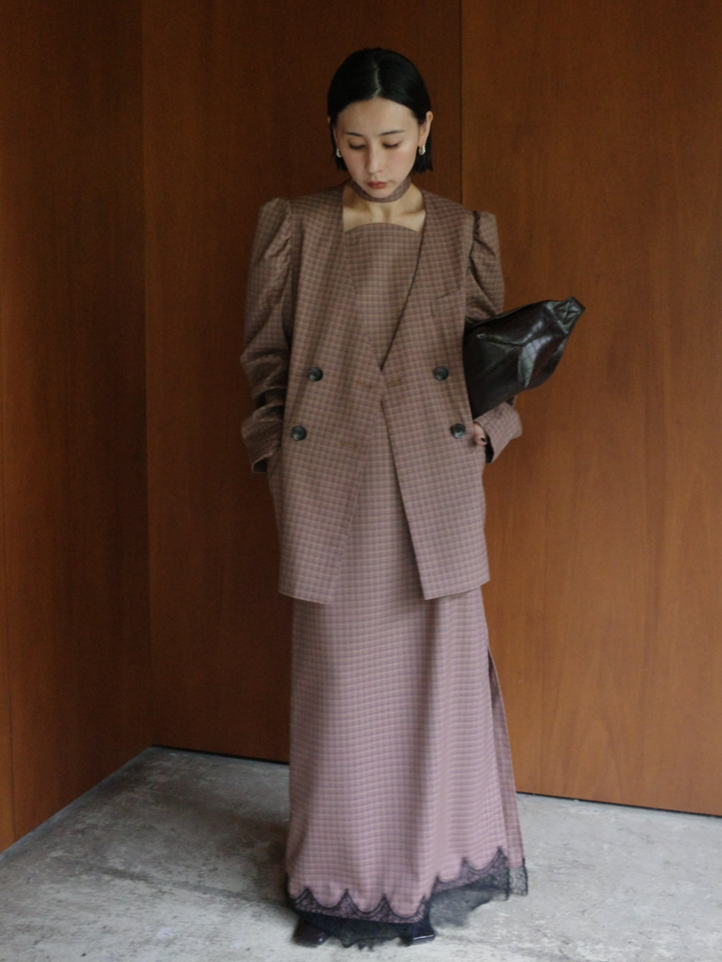 UND JACKET SET CHECK DRESS