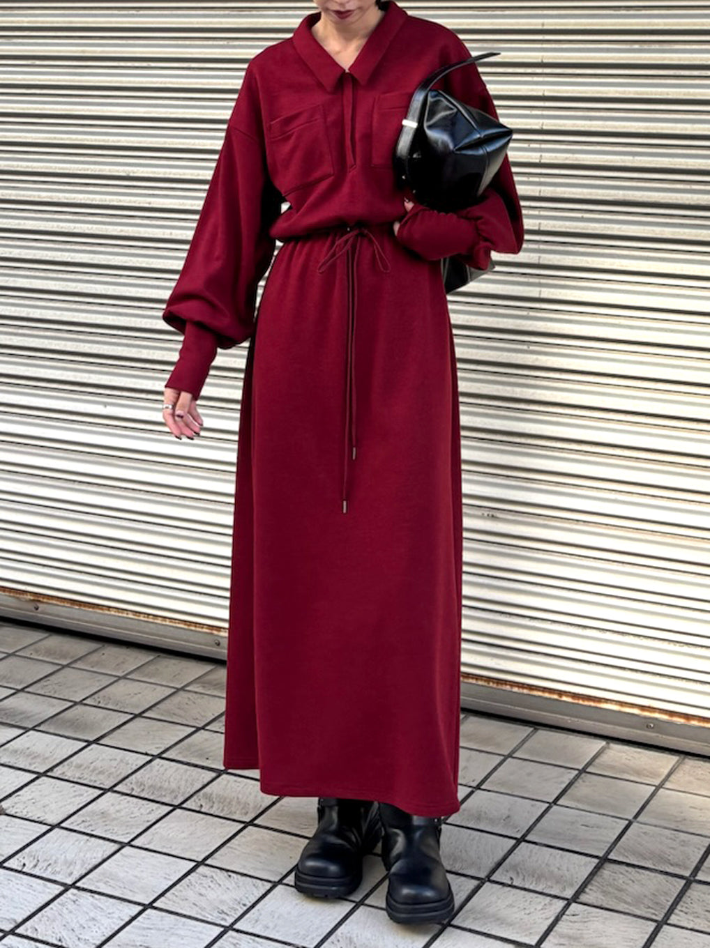 RELAX DRAWSTRING SWEAT DRESS