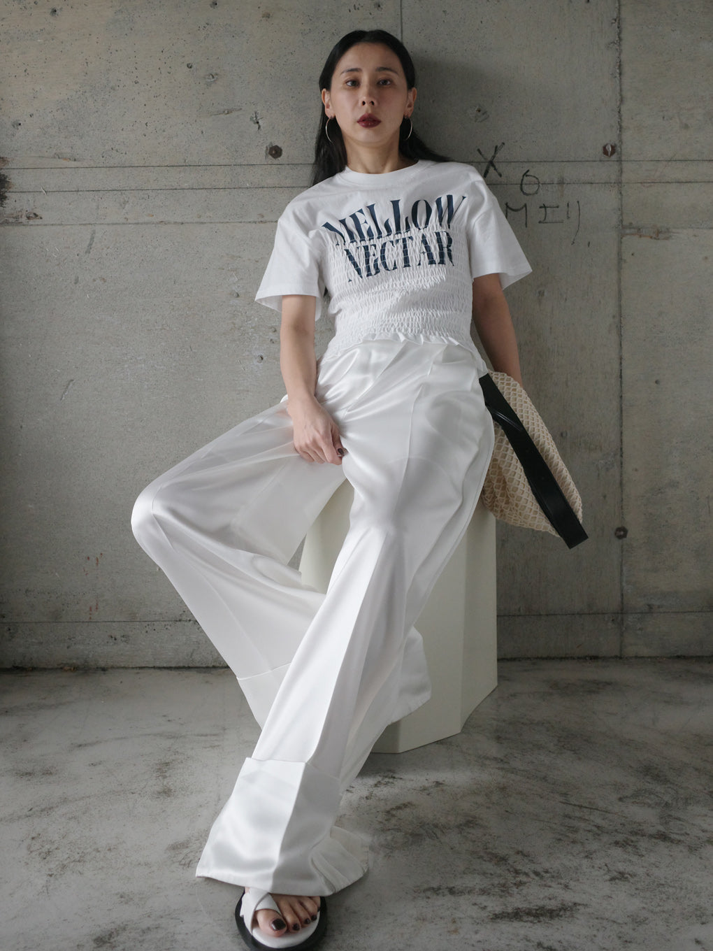 トップス MEDI SHIRRING CONCEPT TEE MEDI SHIRRING CONCEPT TEE