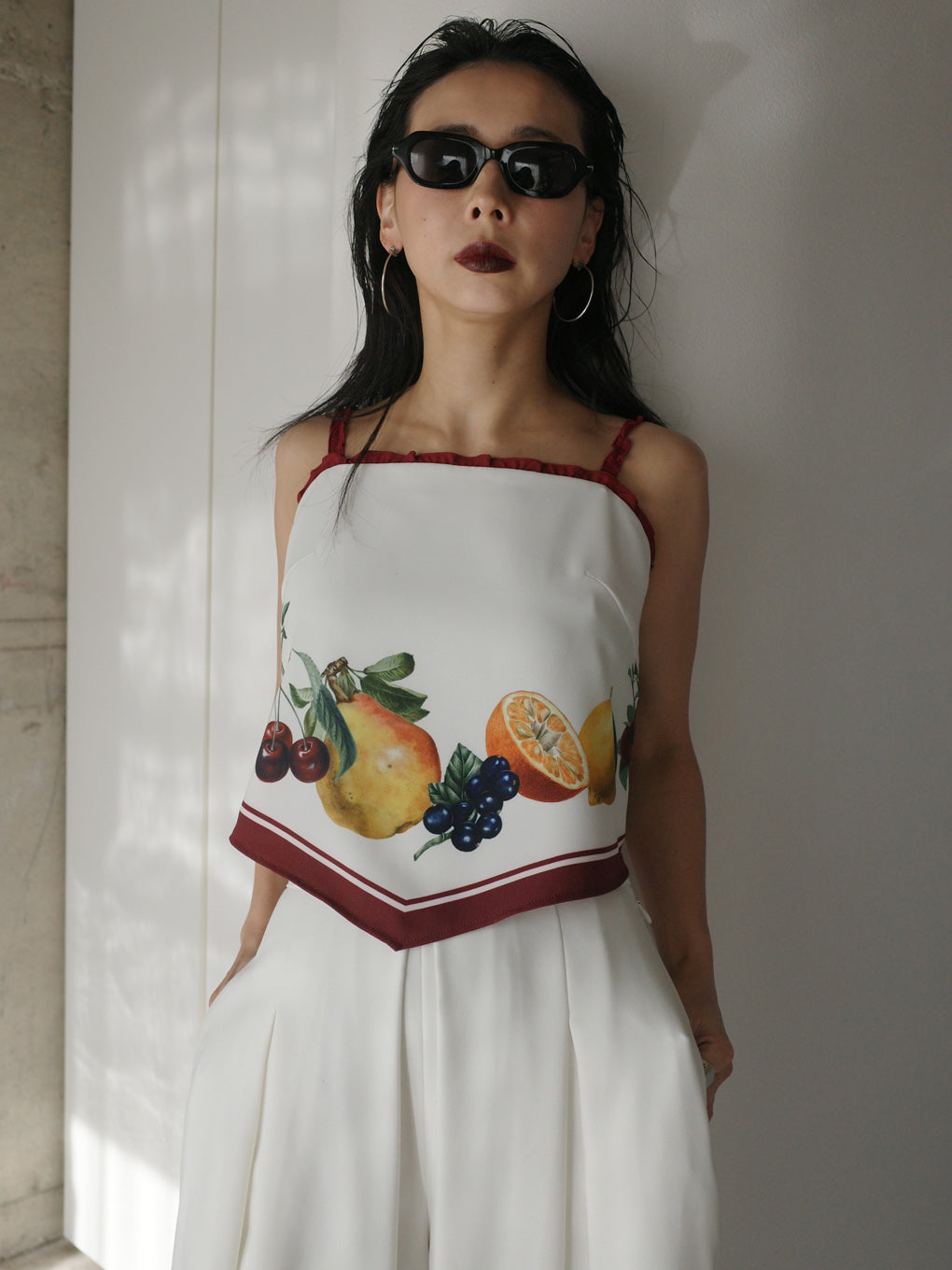 MEDI FRUIT SCARF PATTERN CAMI TOP