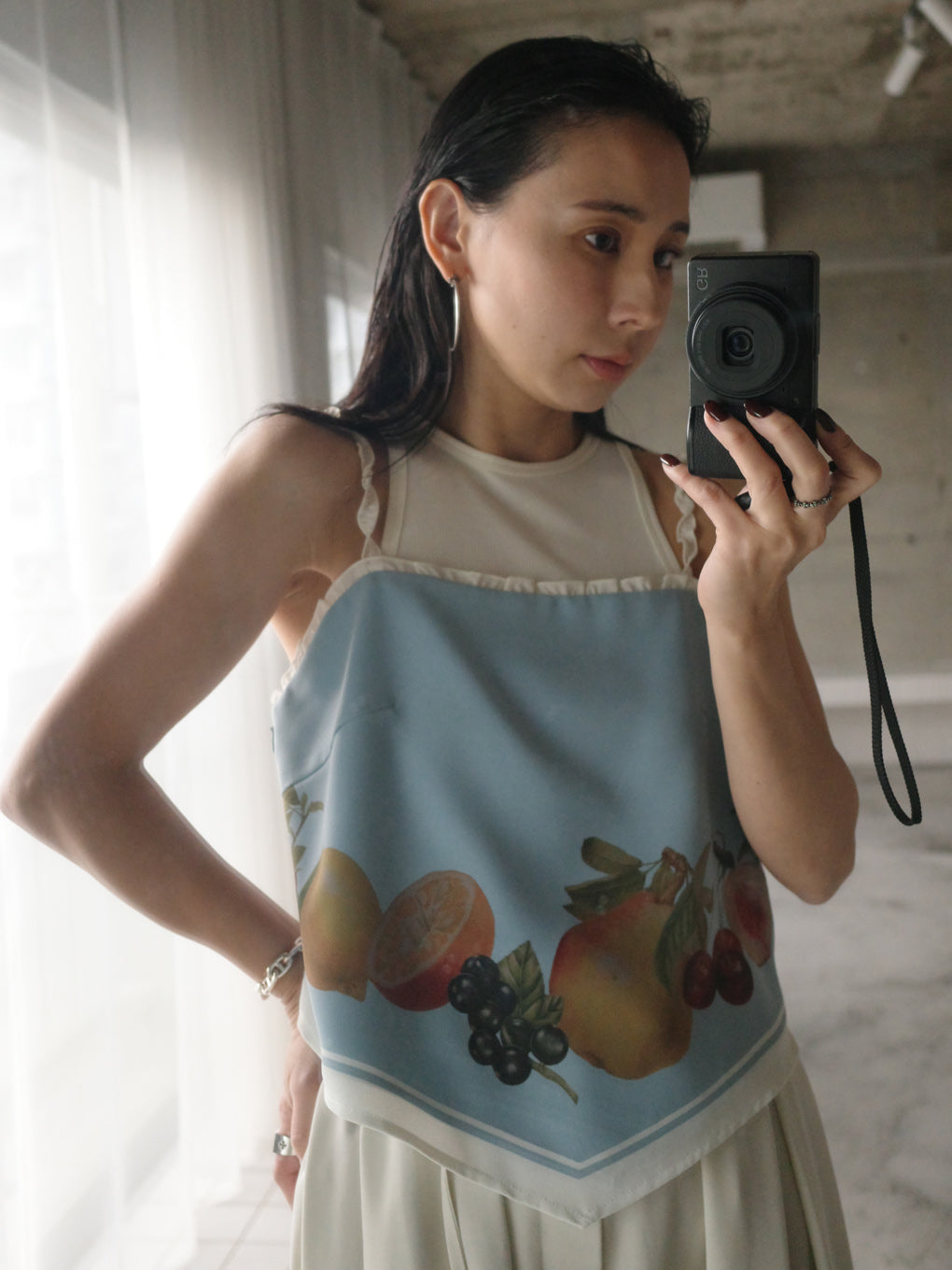 MEDI FRUIT SCARF PATTERN CAMI TOP