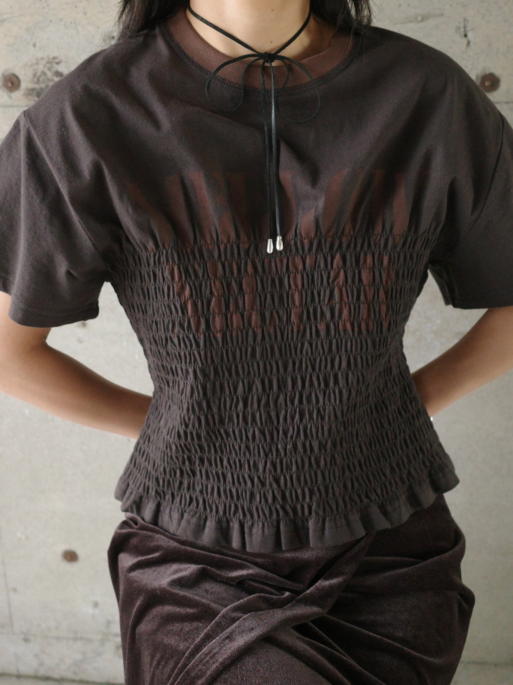 トップス MEDI SHIRRING CONCEPT TEE MEDI SHIRRING CONCEPT TEE