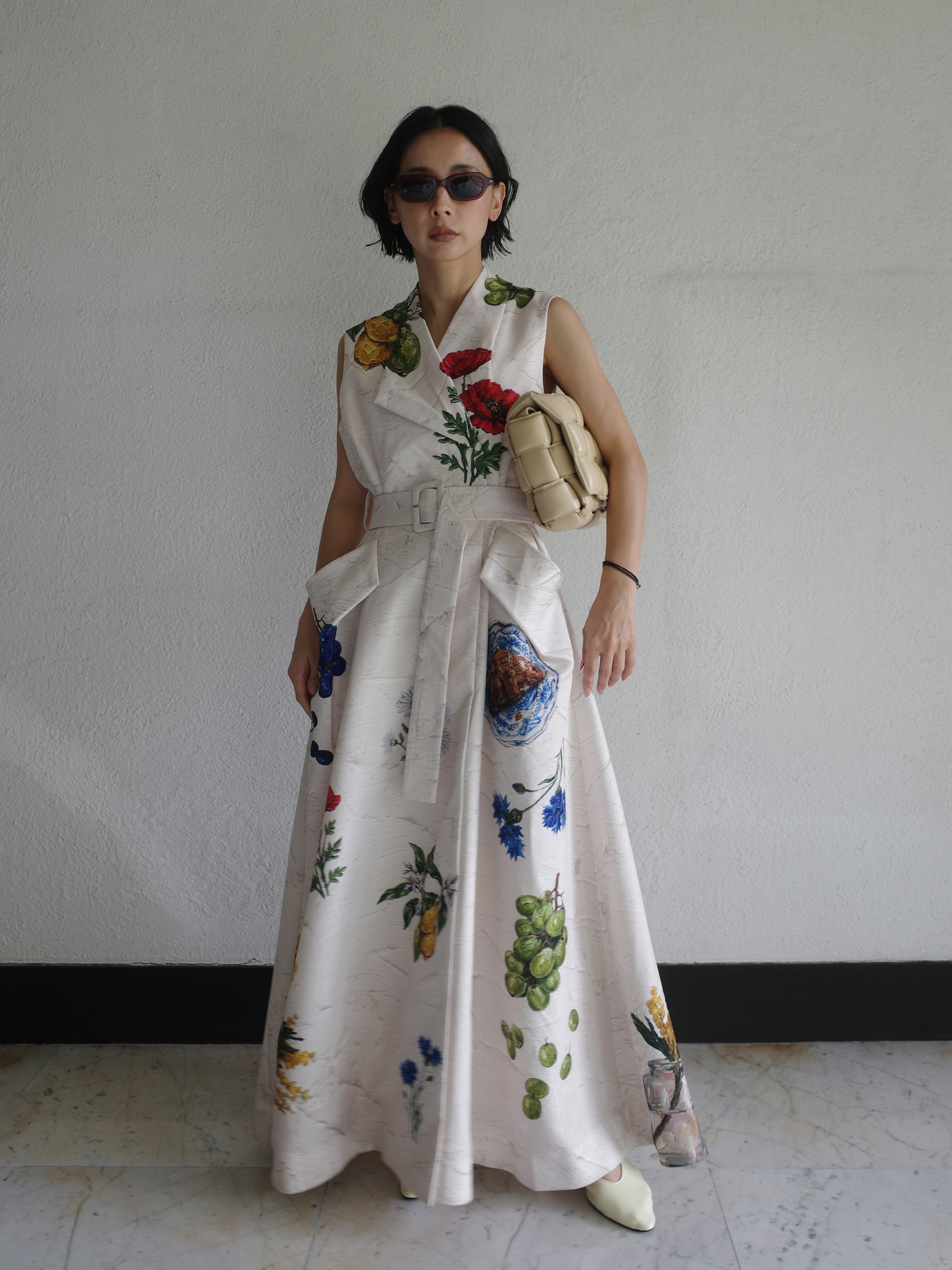FRENCH MOTIF OIL PAINT DRESS