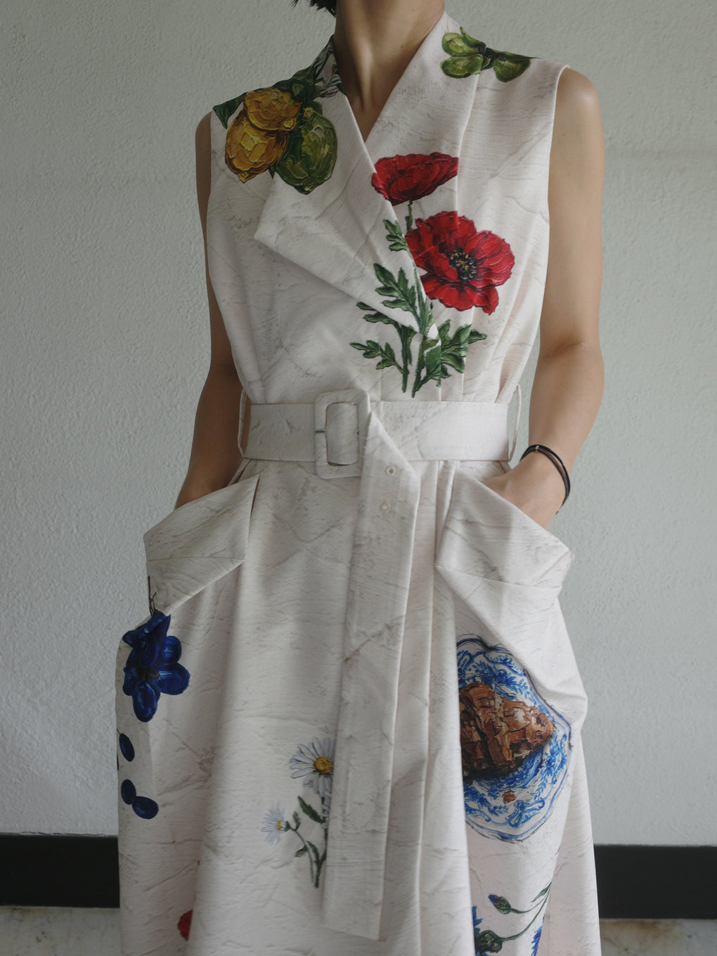 FRENCH MOTIF OIL PAINT DRESS