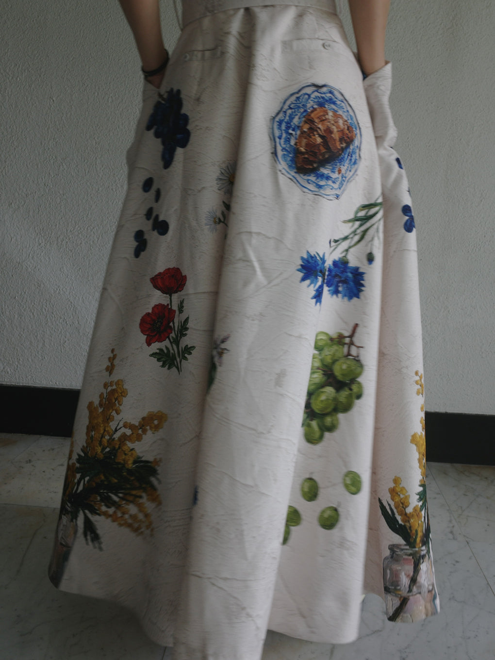 FRENCH MOTIF OIL PAINT DRESS