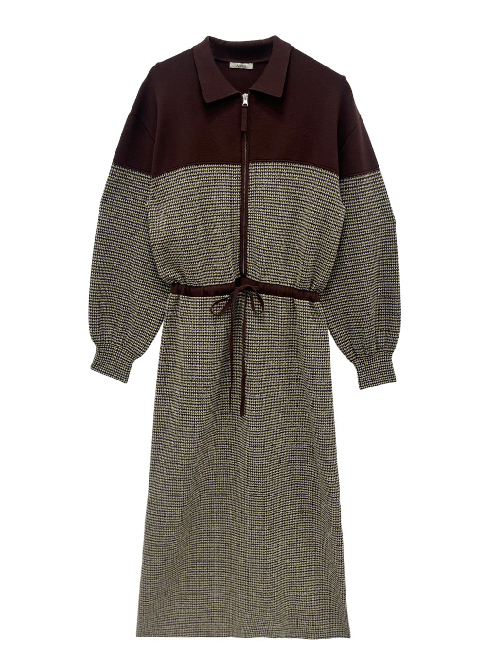 JERSEY LIKE CHECK KNIT DRESS