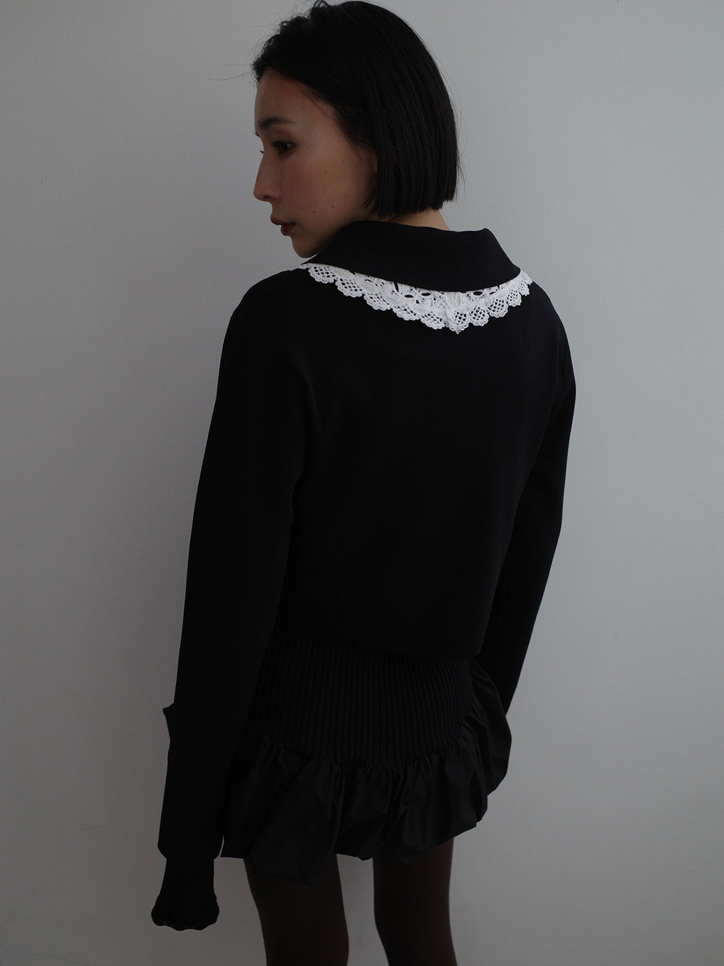 3WAY LACECOLLAR KNIT CARDIGAN