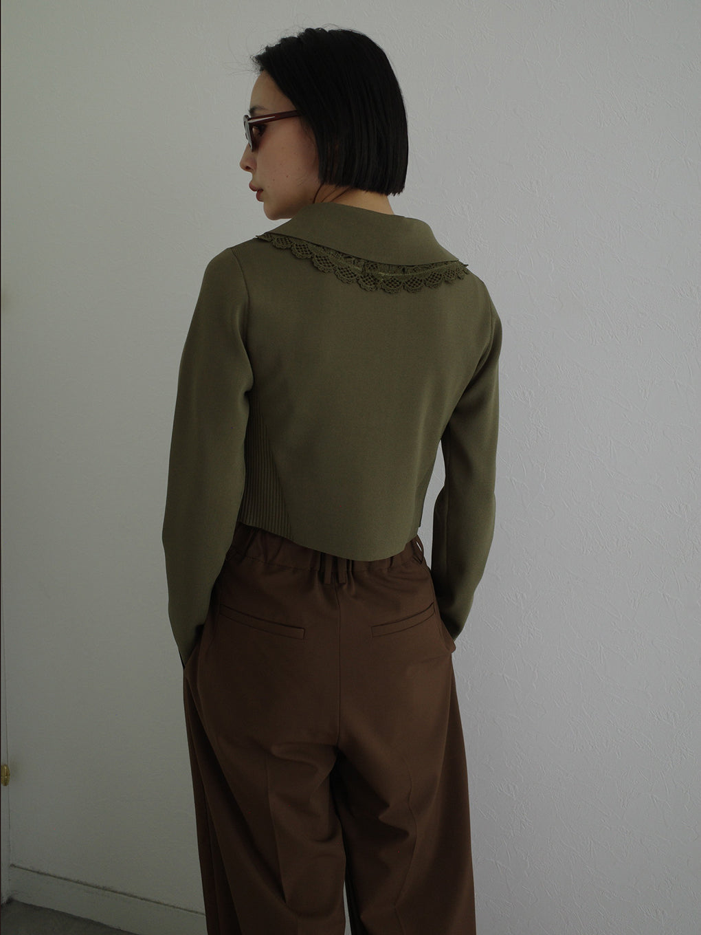 3WAY LACECOLLAR KNIT CARDIGAN