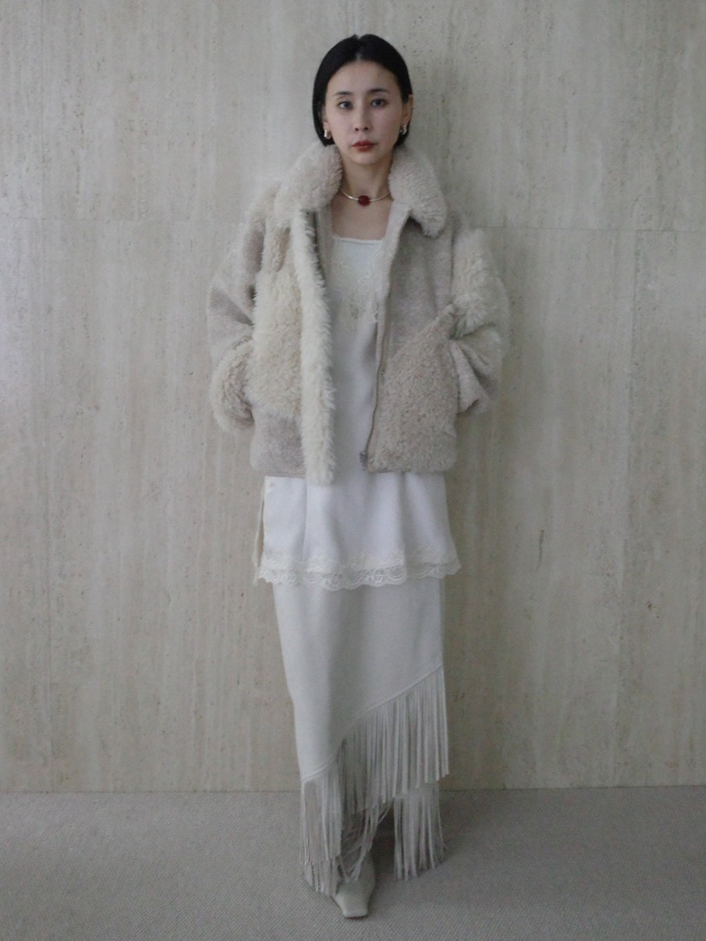 PATCHWORK BOA FUR TEDDY JACKET