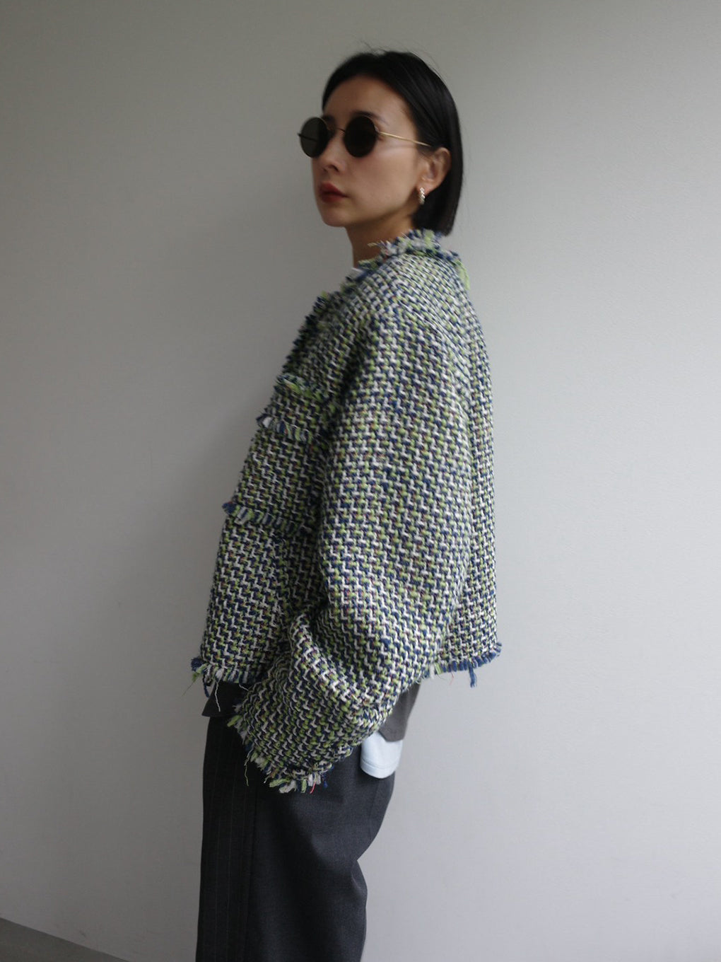 TWEED FRINGE SHORT JACKET