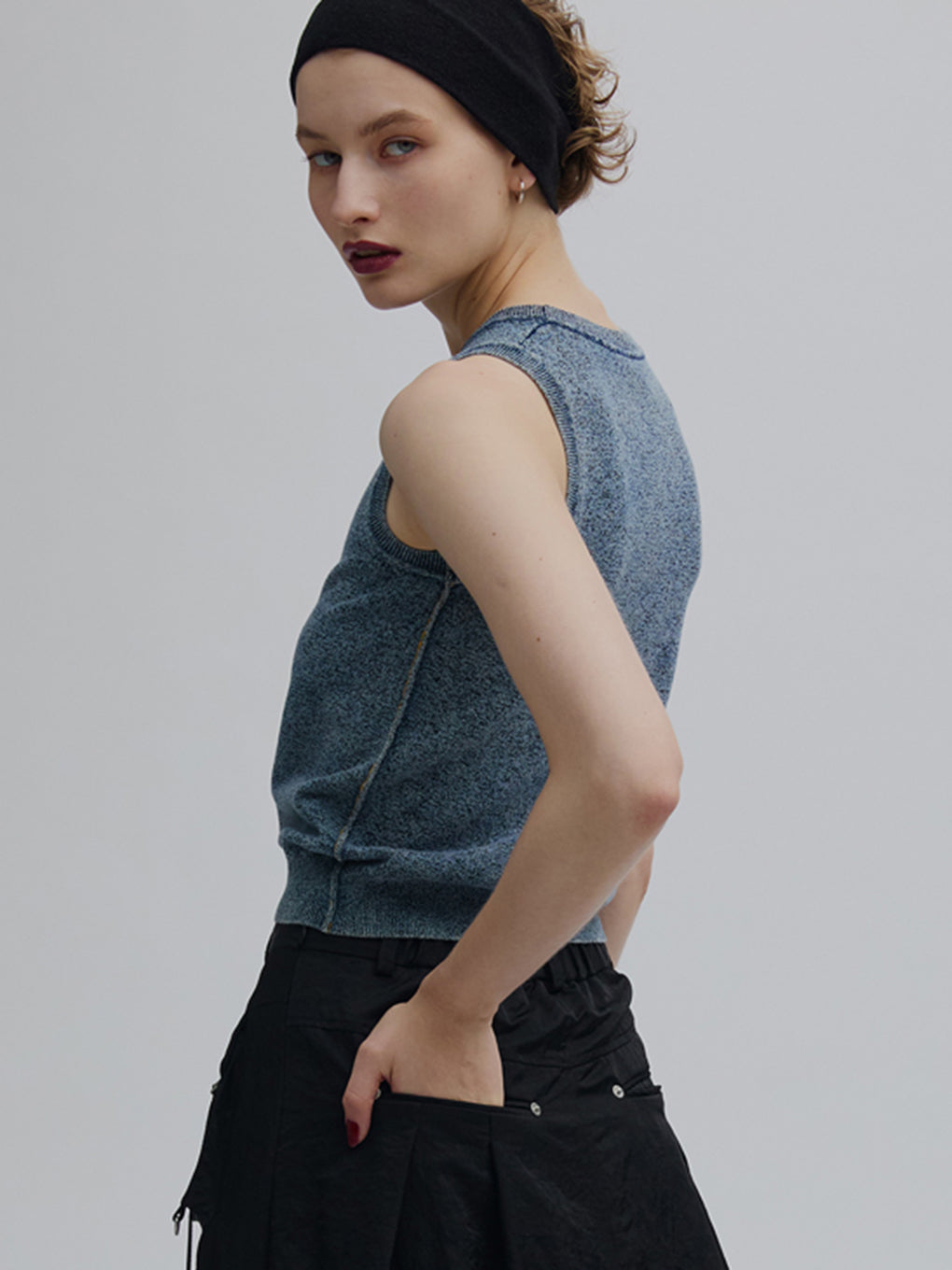 DENIM KNIT TANK TOP